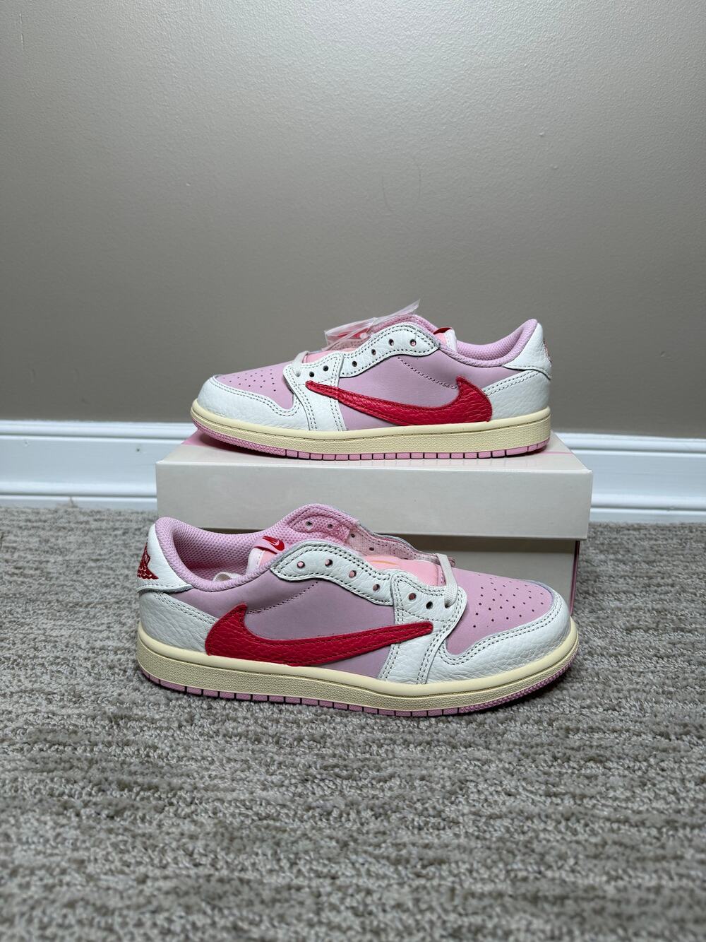 Jordan 1 Retro Low Travis Scott Sail Topical Pink Shoes